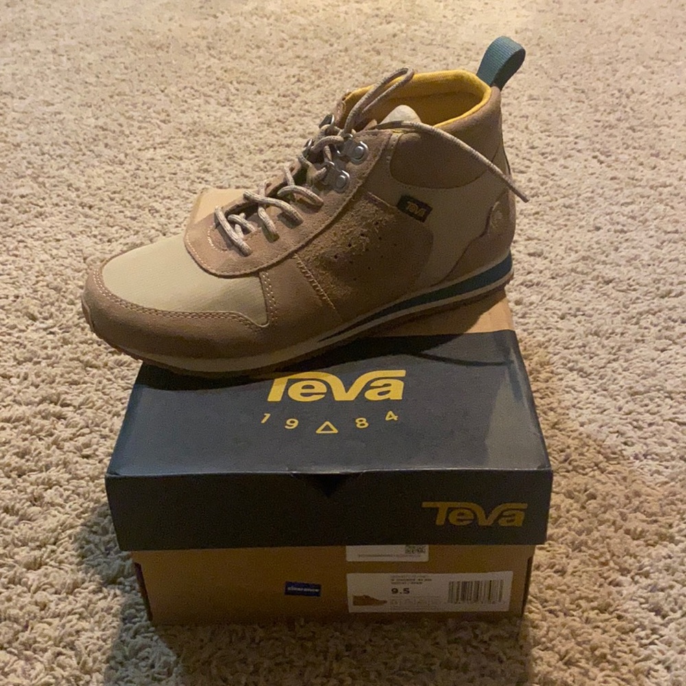 Teva Tan and Yellow Athletic Hiking Sneakers